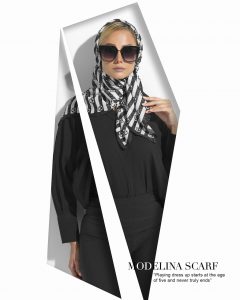 روسری قواره کوچک ژاکارد ابریشم M14