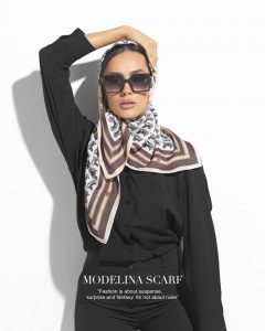 روسری قواره کوچک ژاکارد ابریشم M16