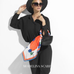 روسری قواره کوچک ژاکارد ابریشم M17