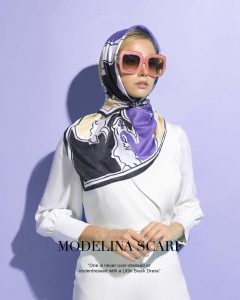 روسری قواره کوچک ژاکارد ابریشم