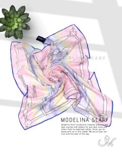 روسری قواره کوچک ژاکارد ابریشم M15 پاییزه