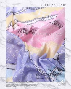 روسری قواره کوچک ژاکارد ابریشم M15 مجلسی