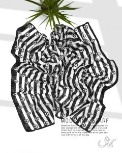 روسری قواره کوچک ژاکارد ابریشم M14 تابستانه