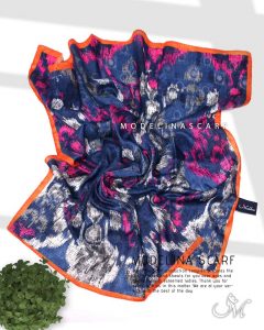 روسری قواره کوچک ژاکارد ابریشم 1125M14 زمستانه