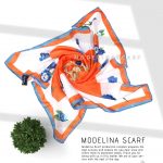روسری قواره کوچک ژاکارد ابریشم M17 بهاره