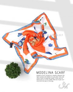 روسری قواره کوچک ژاکارد ابریشم M17 بهاره