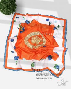 روسری قواره کوچک ژاکارد ابریشم M17 تابستانه