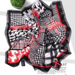 روسری قواره کوچک ژاکارد ابریشم 1125M10 مدلینا