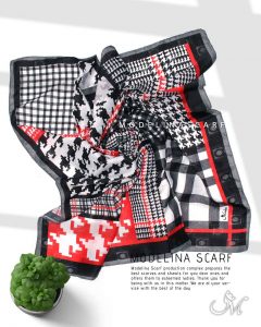 روسری قواره کوچک ژاکارد ابریشم 1125M10 شیک