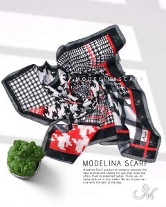 روسری قواره کوچک ژاکارد ابریشم 1125M10