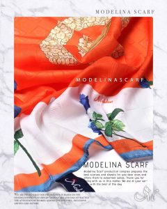 روسری قواره کوچک ژاکارد ابریشم M17 پاییزه