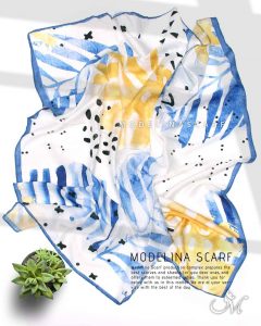 روسری قواره کوچک ژاکارد ابریشم 1125M8 شیک