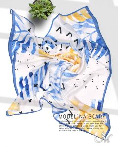 روسری قواره کوچک ژاکارد ابریشم 1125M8 مدلینا