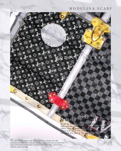 روسری قواره کوچک ژاکارد ابریشم 1125M7 مدلینا