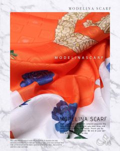 روسری قواره کوچک ژاکارد ابریشم M17 زمستانه