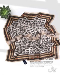 روسری قواره کوچک ژاکارد ابریشم M16 پاییزه