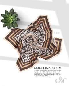 روسری قواره کوچک ژاکارد ابریشم M16 بهاره