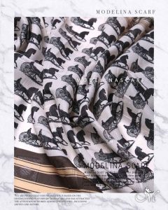 روسری قواره کوچک ژاکارد ابریشم M16 تابستانه