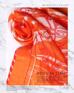 روسری قواره کوچک ژاکارد M9 بهاره