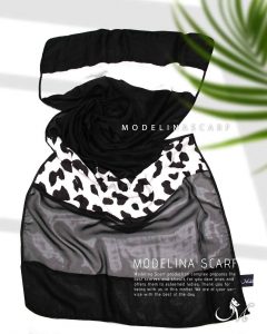 شال مشکی نخ حریر پلنگی