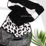 خرید شال مشکی نخ حریر پلنگی