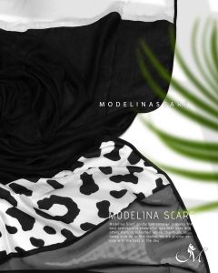 شال مشکی نخ حریر پلنگی بهاره