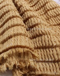 خرید شال پلیسه اکلیلی خردلی