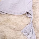 خرید شال پلیسه مربعی طوسی روشن