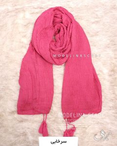 شال پلیسه مربعی سرخابی