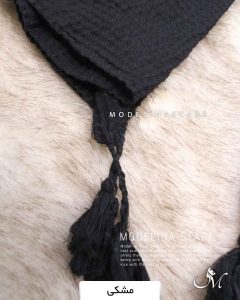 خرید شال پلیسه مربعی مشکی