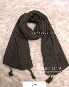 شال پلیسه مربعی سبز