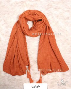 شال پلیسه مربعی نارنجی