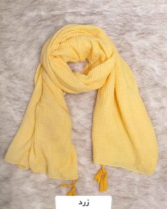 شال پلیسه مربعی زرد