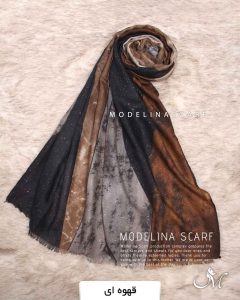 شال کشمیر لمه دار قهوه ای