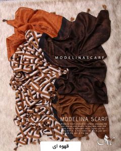 شال وول منگوله قهوه ای