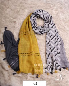 شال وول منگوله زرد