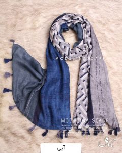 شال وول منگوله آبی