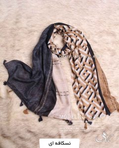 شال وول منگوله نسکافه ای