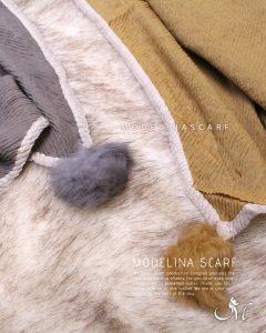 خرید شال پلیسه 2لایه نسکافه ای-خردلی