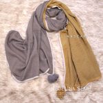 شال پلیسه 2لایه نسکافه ای-خردلی