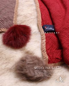 خرید شال پلیسه 2لایه نسکافه ای-قرمز