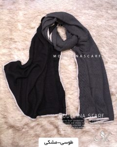 شال پلیسه 2لایه طوسی-مشکی