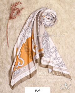 روسری موهر کجراه مدلینا 1168 کرم