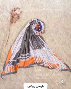 روسری موهر کجراه مدلینا 1169 طوسی روشن
