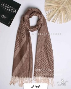 شال موهر اصل مدلینا 1177 قهوه ای