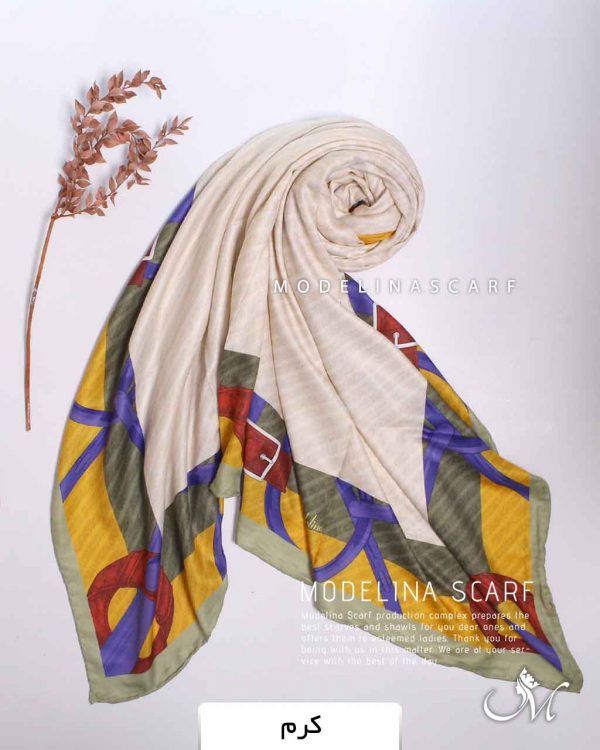 روسری موهر کجراه مدلینا 1186 کرم