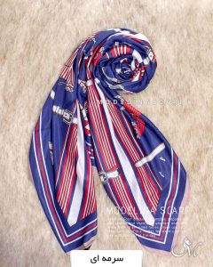 روسری وول سرمه ای
