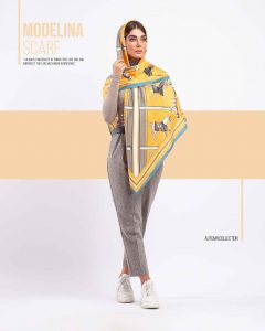 خرید روسری وول زرد