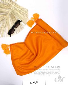 1193 شال نخی منگوله دار مدلینا نارنجی