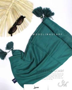 1193 شال نخی منگوله دار مدلینا سبز